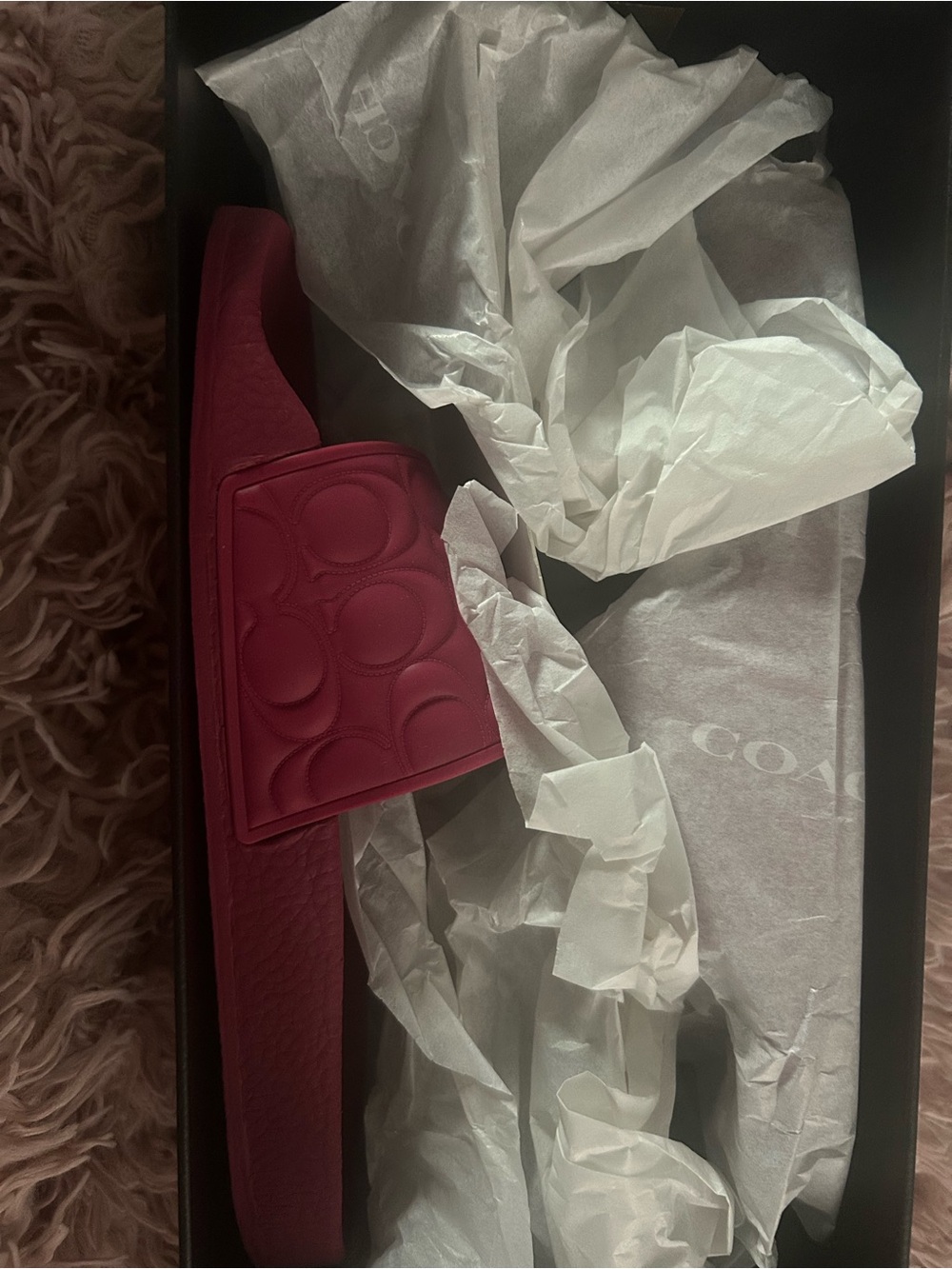 COACH Women's Pink Slide Sandals - Picture 3 of 5